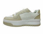 Women's Faux Leather Chunky Sole Lace Up Trainers - Trainers - British D'sire