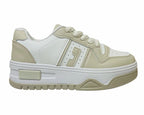 Women's Faux Leather Chunky Sole Lace Up Trainers - Trainers - British D'sire