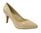 Women's Faux Patent Leather Stiletto Heel Court Shoes - Court Shoes - British D'sire
