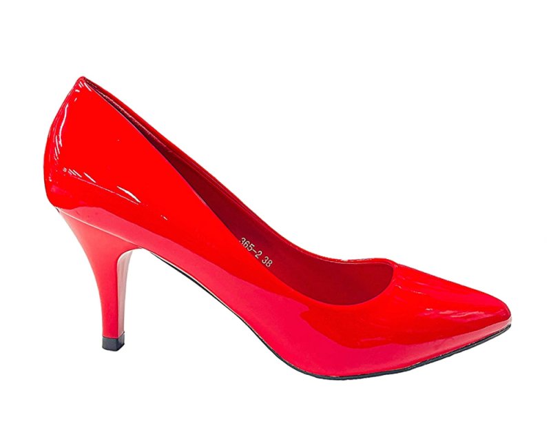 Women's Faux Patent Leather Stiletto Heel Court Shoes - Court Shoes - British D'sire