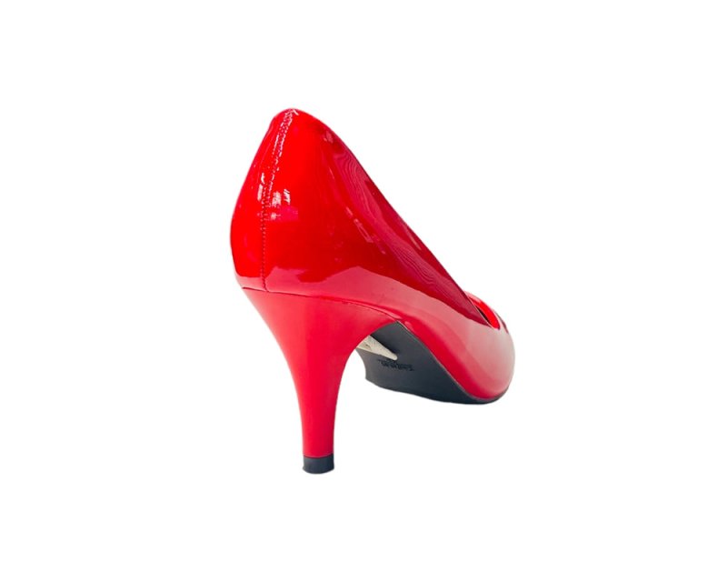 Women's Faux Patent Leather Stiletto Heel Court Shoes - Court Shoes - British D'sire