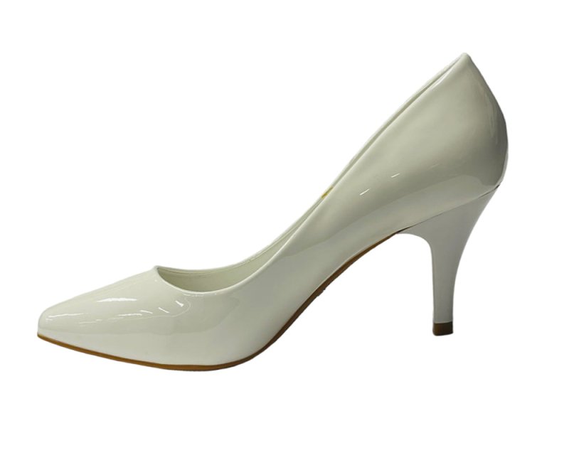 Women's Faux Patent Leather Stiletto Heel Court Shoes - Court Shoes - British D'sire