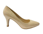Women's Faux Patent Leather Stiletto Heel Court Shoes - Court Shoes - British D'sire
