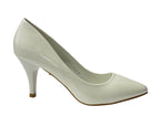 Women's Faux Patent Leather Stiletto Heel Court Shoes - Court Shoes - British D'sire
