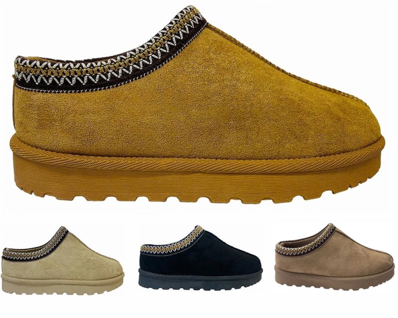 Women's Faux Suede Aztec Flat Sole Shoes - Slider - British D'sire Main image