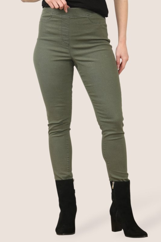 Women's High-Waisted KHAKI Jeggings – Stretch Skinny Fit Secondary image
