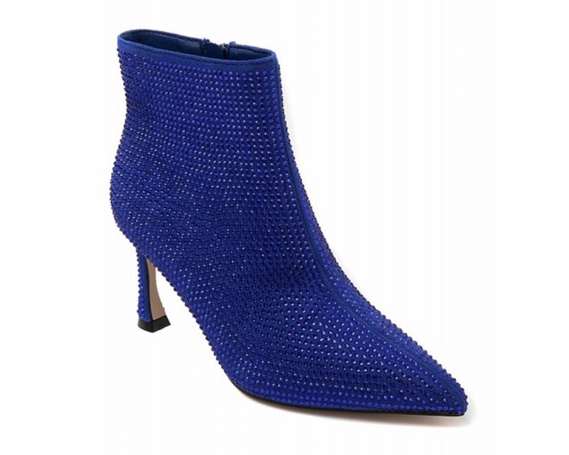 Women's Ideal Shoes 3671 Crystals Ankle Boots Blue Secondary image