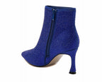 Women's Ideal Shoes 3671 Crystals Ankle Boots Blue - Boots - British D'sire