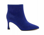 Women's Ideal Shoes 3671 Crystals Ankle Boots Blue - Boots - British D'sire