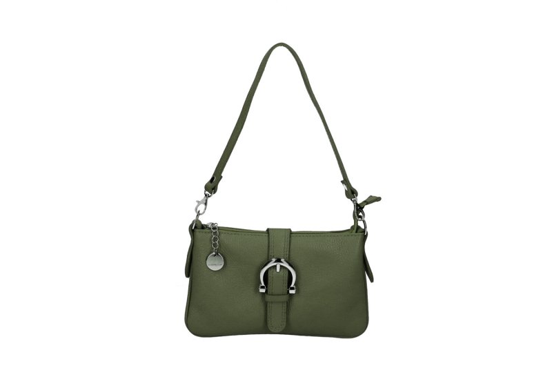 Women's Italian Leather Shoulder Handbag with Detachable Strap - Hollie - Black - Leather Handbag - British D'sire