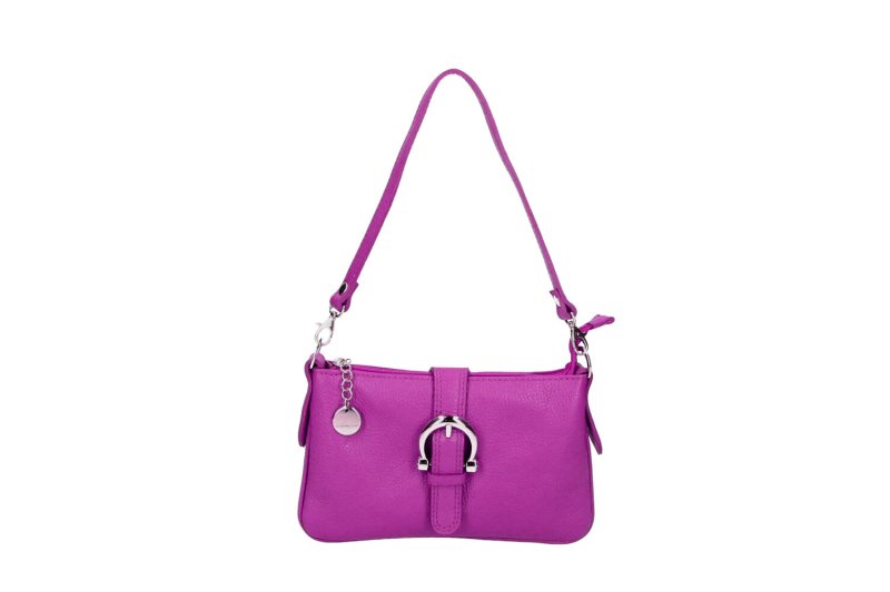 Women's Italian Leather Shoulder Handbag with Detachable Strap - Hollie - Black - Leather Handbag - British D'sire