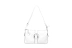Women's Italian Leather Shoulder Handbag with Detachable Strap - Hollie - Black - Leather Handbag - British D'sire