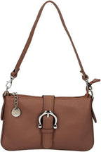 Women's Italian Leather Shoulder Handbag with Detachable Strap - Hollie - Black - Leather Handbag - British D'sire