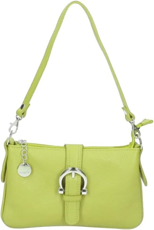Women's Italian Leather Shoulder Handbag with Detachable Strap - Hollie - Black - Leather Handbag - British D'sire