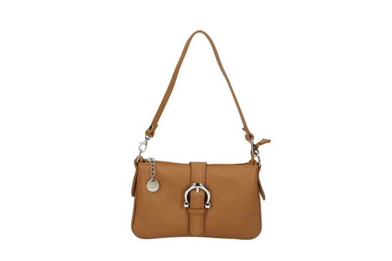 Women's Italian Leather Shoulder Handbag with Detachable Strap - Hollie - Black - Leather Handbag - British D'sire