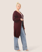 Women's Longline Knit Cardigan – Open Front, Ribbed - cardigan - British D'sire