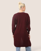 Women's Longline Knit Cardigan – Open Front, Ribbed - cardigan - British D'sire