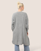 Women's Longline Knit Cardigan – Open Front, Ribbed - cardigan - British D'sire