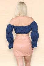 Women's PU Nude Mini Skirt - Faux Leather Pencil Bodycon, Sexy Micro Straight Hip Skirt for Clubwear, Parties, Office, Mini Midi High Waist Wet Look - Skirt - British D'sire