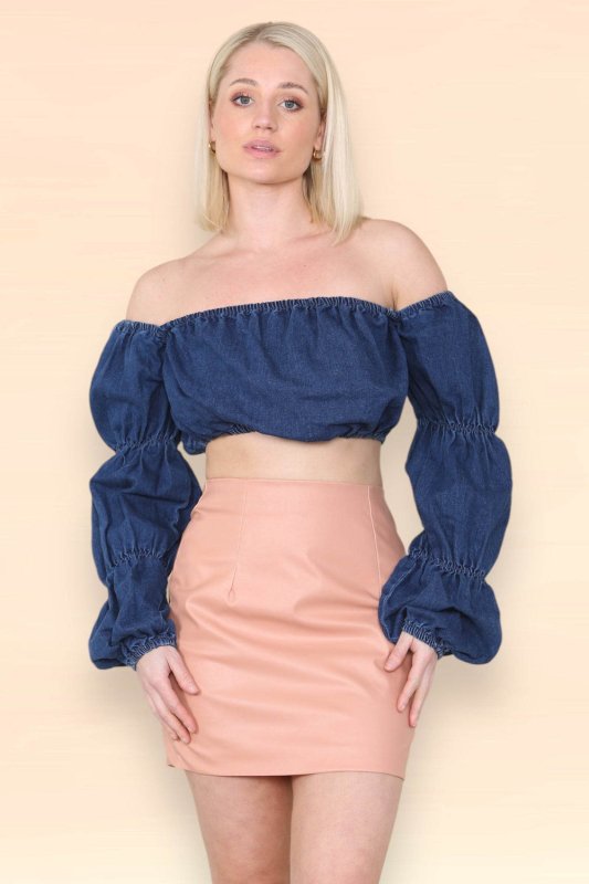 Women's PU Nude Mini Skirt - Faux Leather Pencil Bodycon, Sexy Micro Straight Hip Skirt for Clubwear, Parties, Office, Mini Midi High Waist Wet Look - Skirt - British D'sire Main image