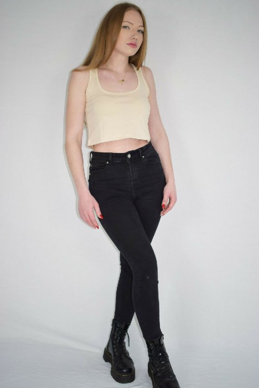 Women's Thick Straps U-Neck Crop Top in Pastel Yellow - Shirts & Tops - British D'sire Main image