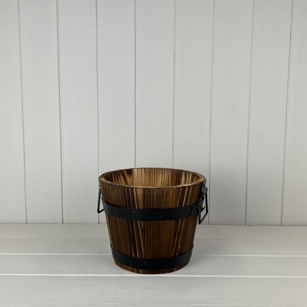 Wooden Barrel with 2 Metal Bands and handles Secondary image