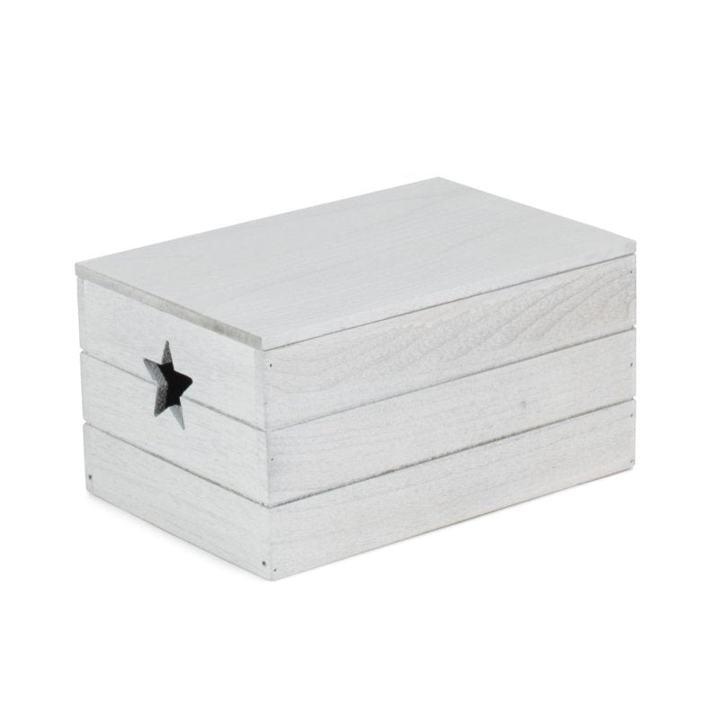 Wooden Vintage Effect Star Cut Out Box - Wooden Crates - British D'sire