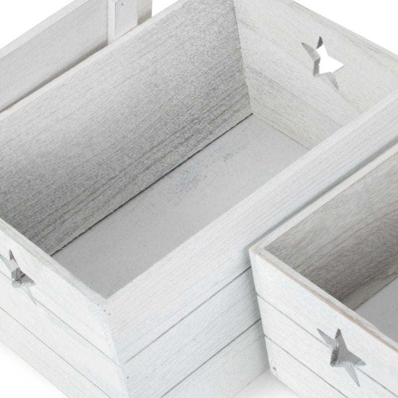 Wooden Vintage Effect Star Cut Out Box Secondary image