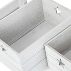 Wooden Vintage Effect Star Cut Out Box - Wooden Crates - British D'sire