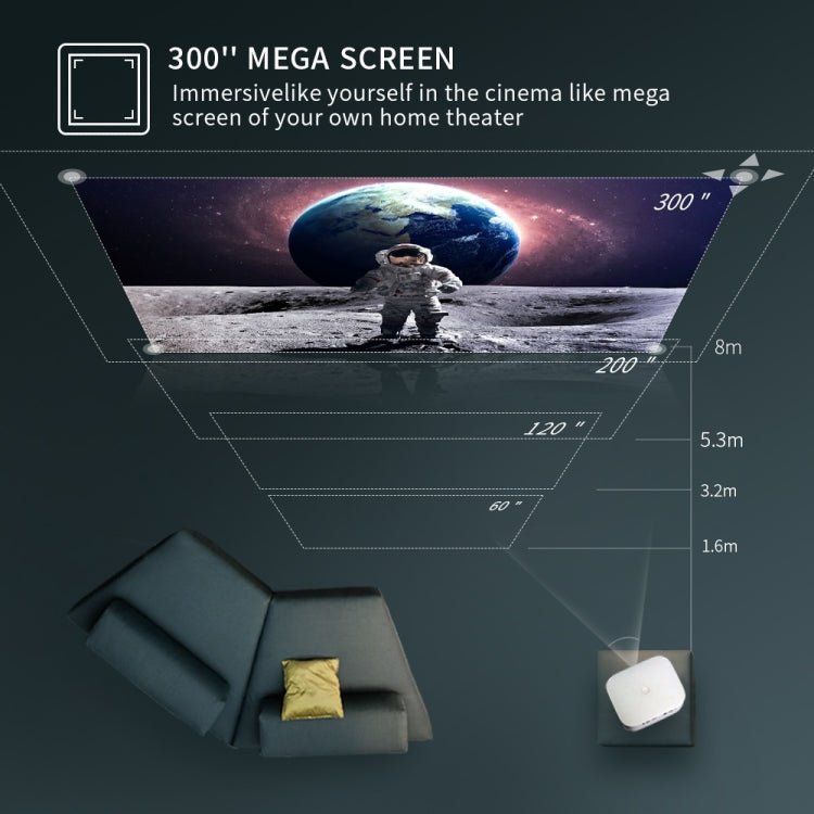 WOWOTO F8Plus DLP DMD 0.33 inch 1920 x 1080 4K 800ANSI RGBB LED Smart Projector(US Plug) - British D'sire