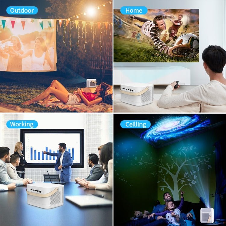 WOWOTO F8Plus DLP DMD 0.33 inch 1920 x 1080 4K 800ANSI RGBB LED Smart Projector(US Plug) - British D'sire