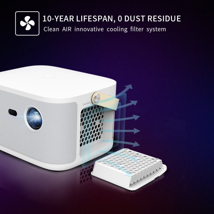 WOWOTO F8Plus DLP DMD 0.33 inch 1920 x 1080 4K 800ANSI RGBB LED Smart Projector(US Plug) - British D'sire
