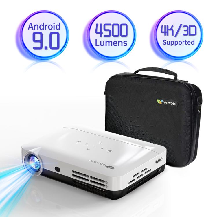 WOWOTO H10S TIDLP DMD 0.45 inch 1920 x 1080P 4K 500ANSI RGB LED Smart Projector(EU Plug) - British D'sire