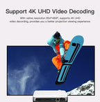 WOWOTO H10S TIDLP DMD 0.45 inch 1920 x 1080P 4K 500ANSI RGB LED Smart Projector(US Plug) - British D'sire