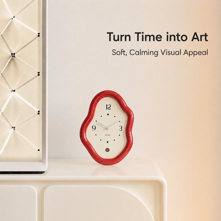 wozoom Modern Irregular Desk Clock Silent Table Clocks For Living Room Decor(White) - British D'sire