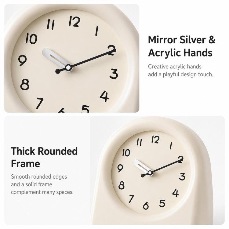 wozoom Modern Pendulum Wall Clock Silent Decorative Cream Style Clocks For Living Room, Spec: Medium With Second Hand Red - British D'sire