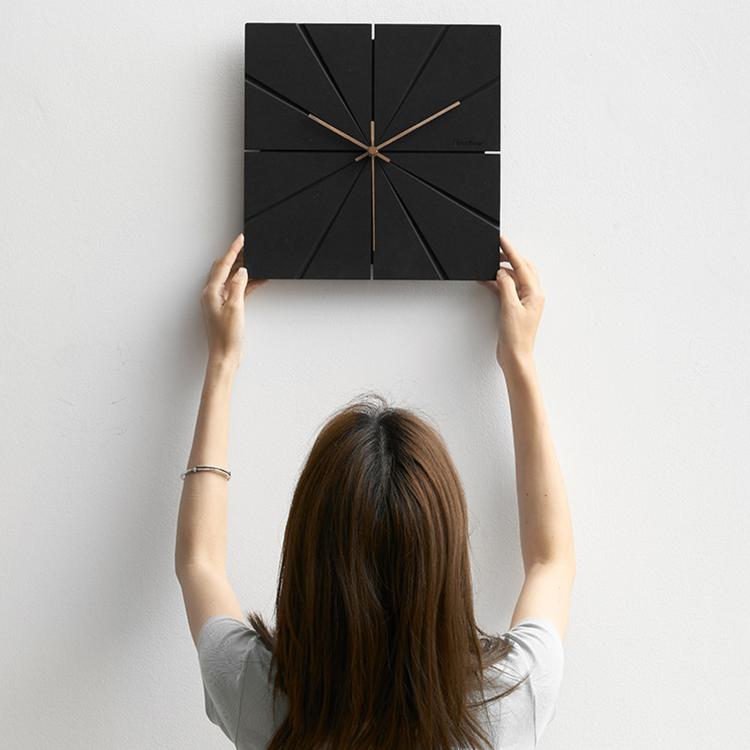 wozoom Silent Modern Wood Pointer Decorative Wall Clock(Black A) - British D'sire