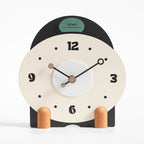 wozoom Silent Wooden Table Clock Modern Small Mantel Clock(Orange Green) - British D'sire