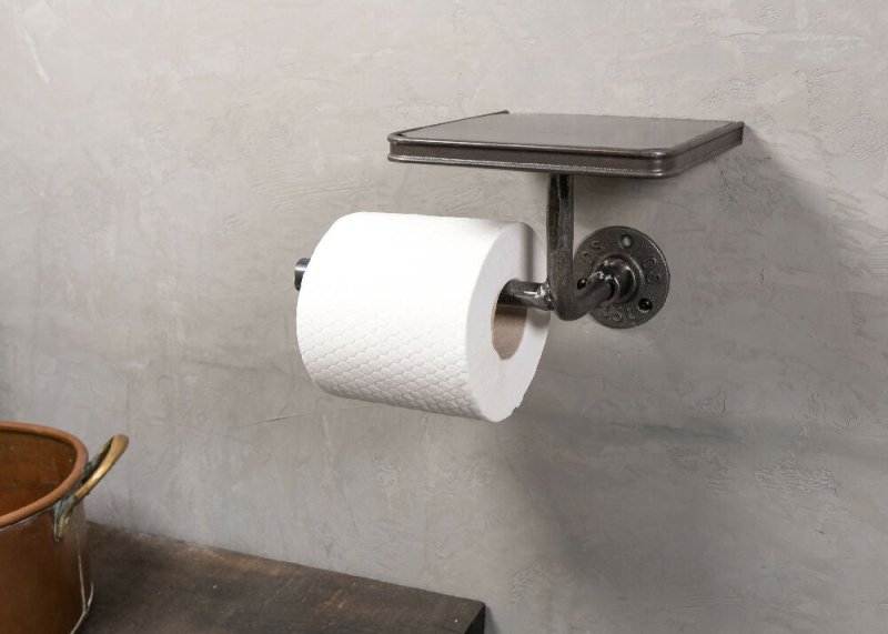 wrought iron toilet roll holder & shelf toilet paper holder - Ashford - toilet roll holder & shelf - British D'sire