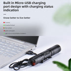 WUBEN L50 Outdoor Portable LED Strong Light USB Rechargeable Aluminum Flashlight - British D'sire