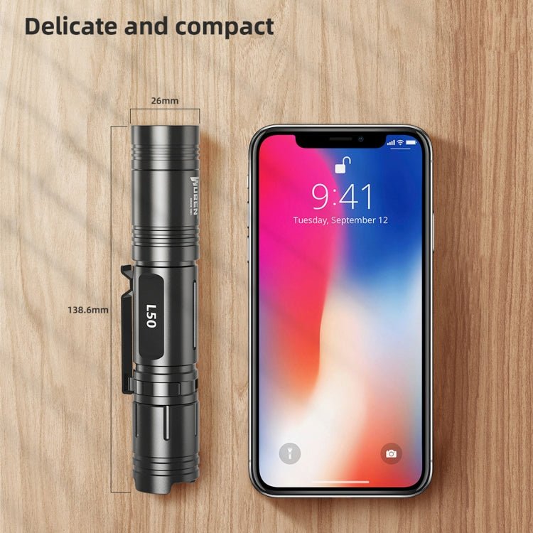 WUBEN L50 Outdoor Portable LED Strong Light USB Rechargeable Aluminum Flashlight - British D'sire