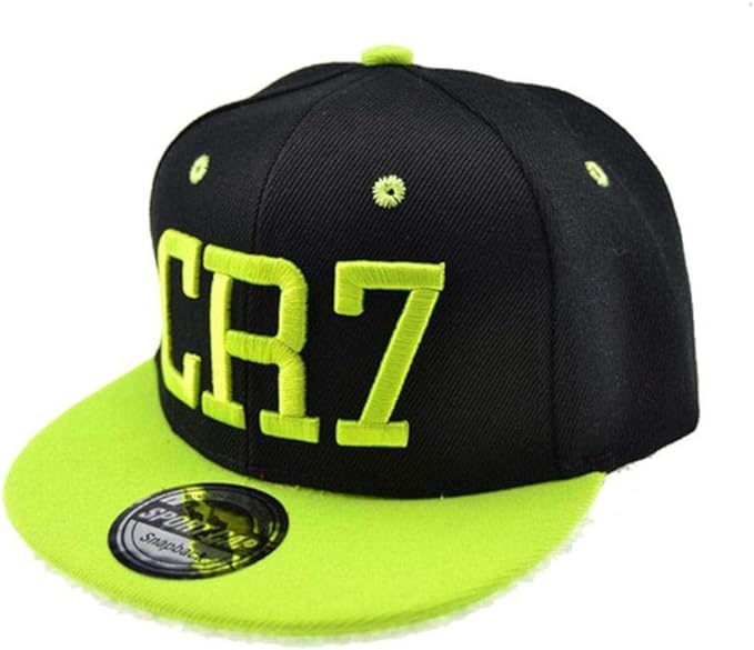WULIAN Classic Kids Cr7 Embroidery Baseball Caps Cristiano Ronaldo Snapback Hip Hop Hat For Children,Green,50 - 55Cm - Kids Beanie & Hat - British D'sire