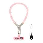 XDcase Anti-Lost Phone Wrist Lanyard with Metal Buckle & Gasket, Length: 18.9cm(Pink White) - British D'sire