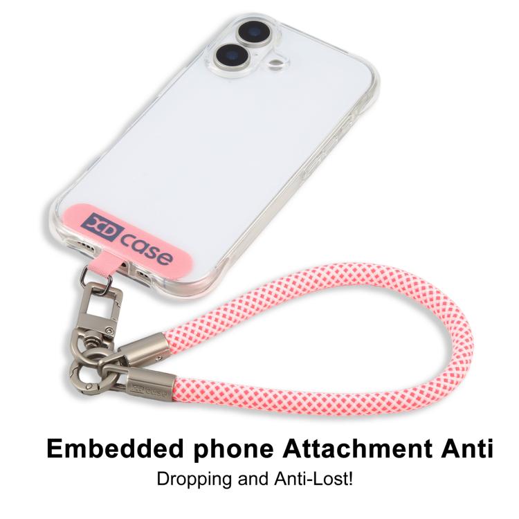 XDcase Anti-Lost Phone Wrist Lanyard with Metal Buckle & Gasket, Length: 18.9cm(Pink White) - British D'sire