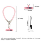 XDcase Anti-Lost Phone Wrist Lanyard with Metal Buckle & Gasket, Length: 18.9cm(Pink White) - British D'sire