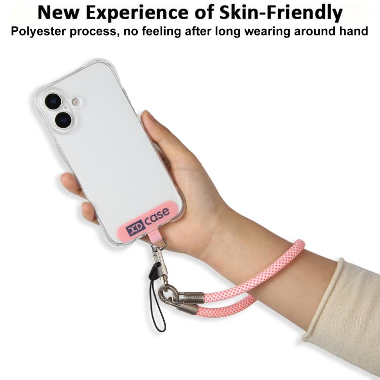 XDcase Anti-Lost Phone Wrist Lanyard with Metal Buckle & Gasket, Length: 18.9cm(Pink White) - British D'sire