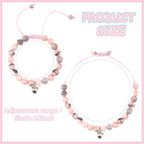 Xialvyu Girl Birthday Gifts, Bracelets for Teenage Girls, Pink Natural Stone Bracelet Gifts for Teenage Girls with Heart Charm for Girls - Kids Jewellery - British D'sire