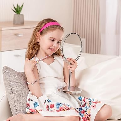 Xialvyu Pink Natural Stone Bracelet – Heart Charm - Kids Jewellery - British D'sire