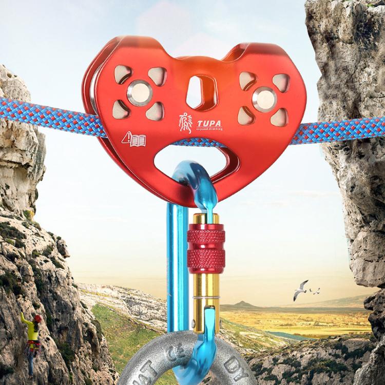 XINDA TP-Q9720 Outdoor Development Jungle Crossing Heart Shape Double Axle Ropeway Pulley(Red) Secondary image