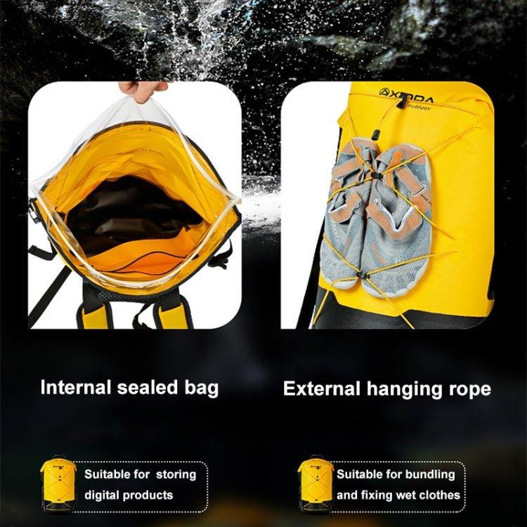 XINDA XD-BAG19 IPX7 Waterproof Outdoor Stream Tracing Backpack Diving Bag, Color: Yellow-26L - British D'sire